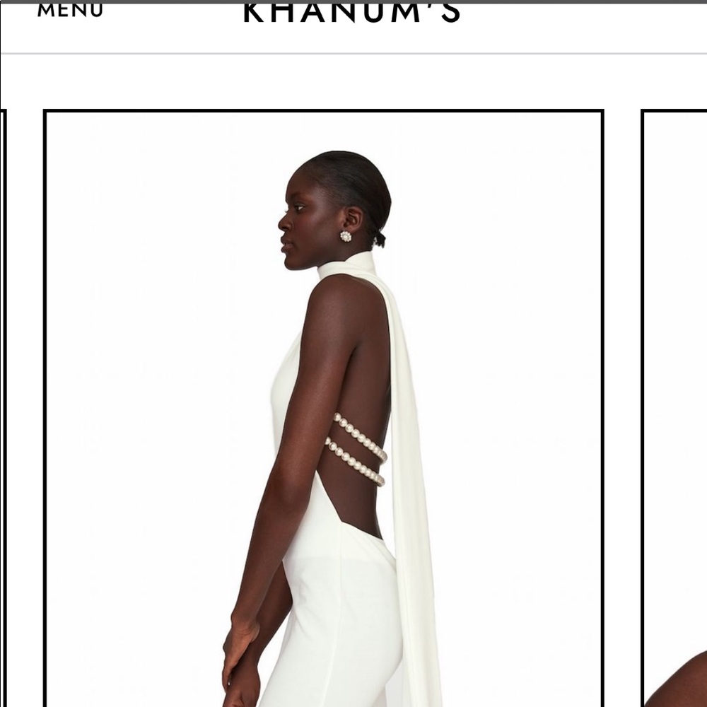 Brand NEW KHANUMS White pearl detail Gown